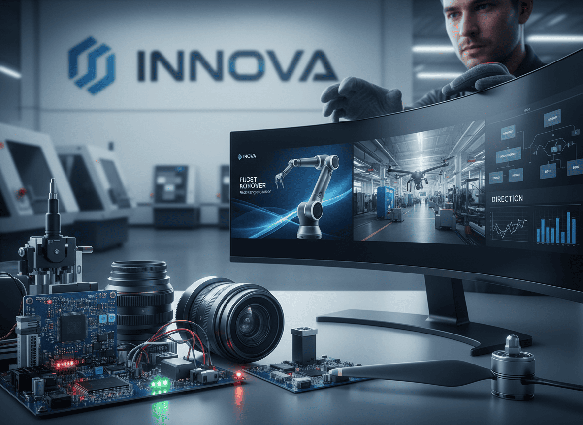 Firefly_Gemini Flash_ウェブサイトのサービス紹介ページで使用するカットを作成して。テキスト不要。各種クリエイティブ製作。被写体は精密機器のアップ写真。広告制作や映像PR作 (1)