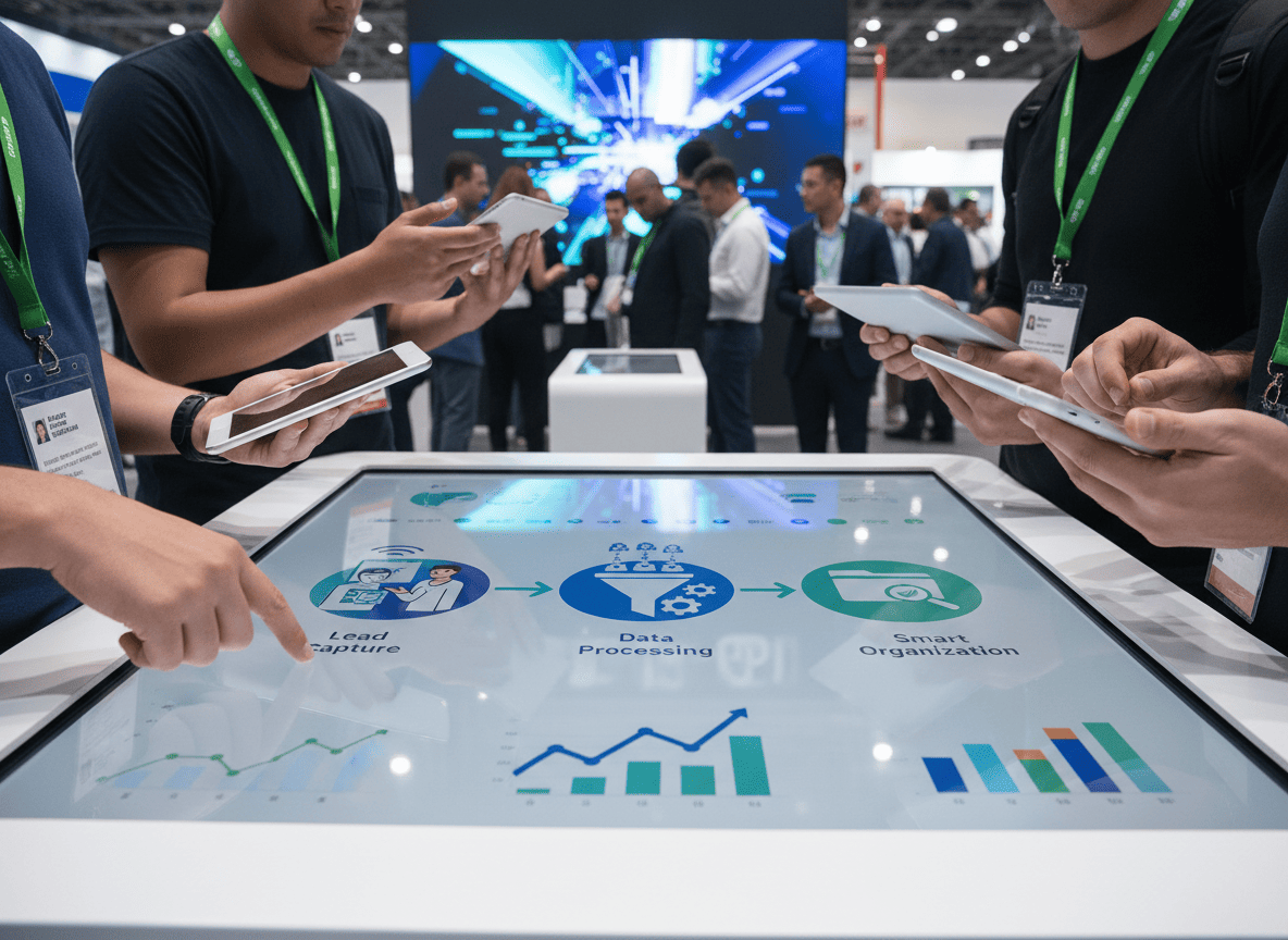 Firefly_Gemini Flash_ウェブサイトのサービス紹介ページで使用するカットを作成して。展示会リード獲得・整理。テキスト不要。 552428 (1)